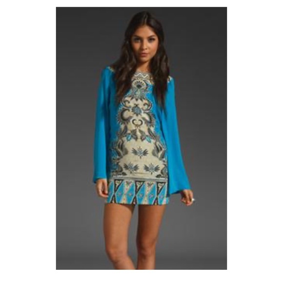 Winter Kate Turquoise and Cream Dress - Picture 6 of 6